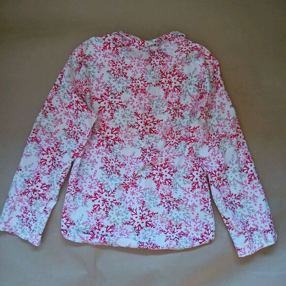 Victoria’s Secret 2 Piece 100% Cotton Pajama Set Size M Snowflakes Winter - Picture 3 of 13